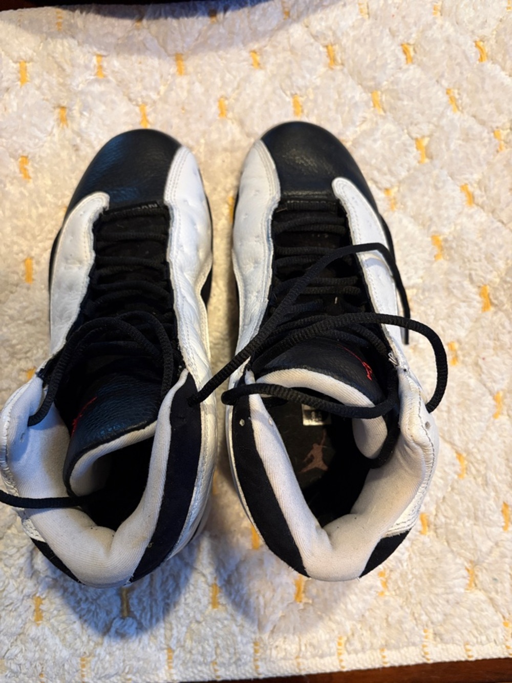 Jordan Men's Black and White High-Top Athletic Sneakers